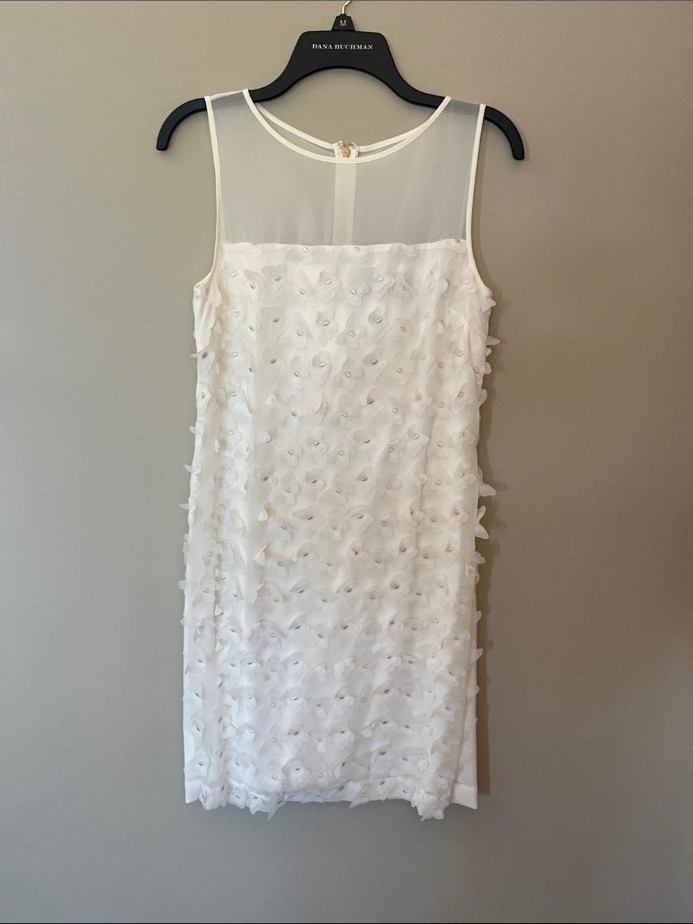 Karl Lagerfeld White Sleeveless Floral Appliqué Mini Dress